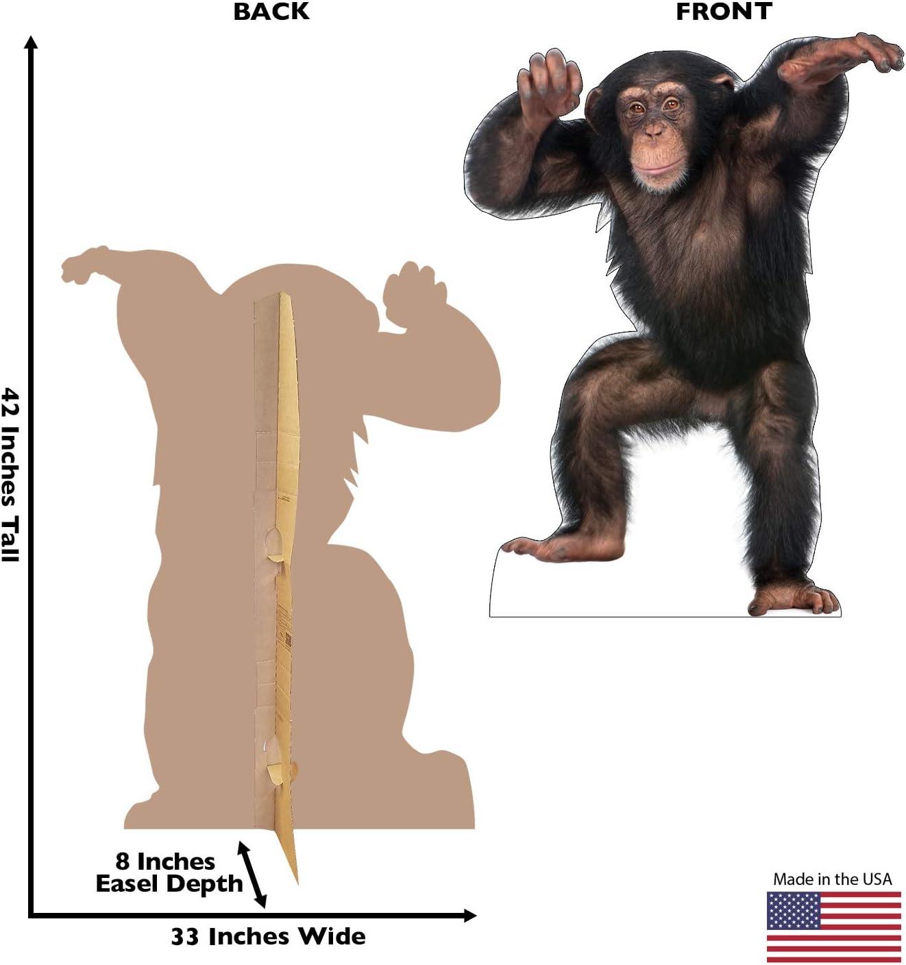 Life-Size Young Chimpanzee Cardboard Standup Decor