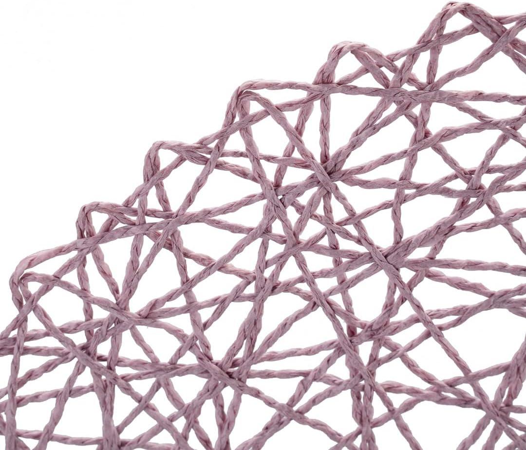 Efavormart 6 Pack Blush Woven Fiber Disposable Placemats, Round Table Mats 15"