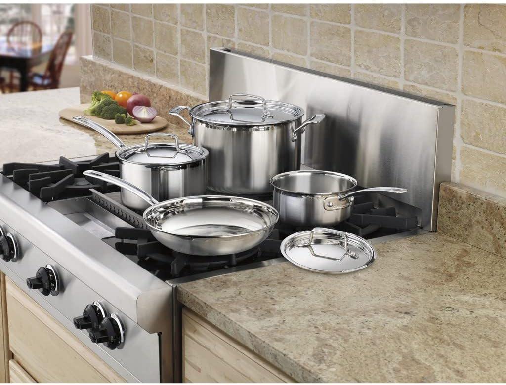 Stainless Steel 7-Piece Cookware Set with Tri-Ply Construction