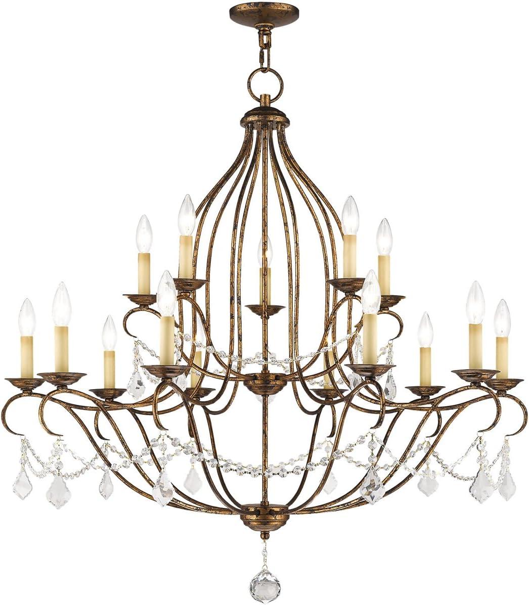 Livex Lighting Chesterfield Chandelier in Hand Applied Venetian Golden Bronze