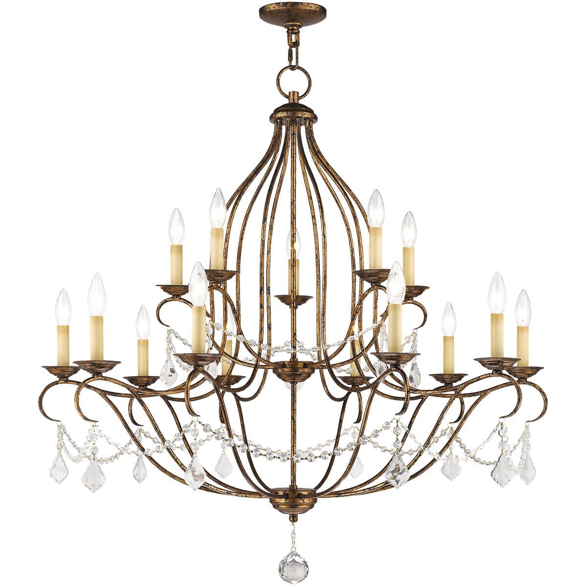 Livex Lighting Chesterfield Chandelier in Hand Applied Venetian Golden Bronze