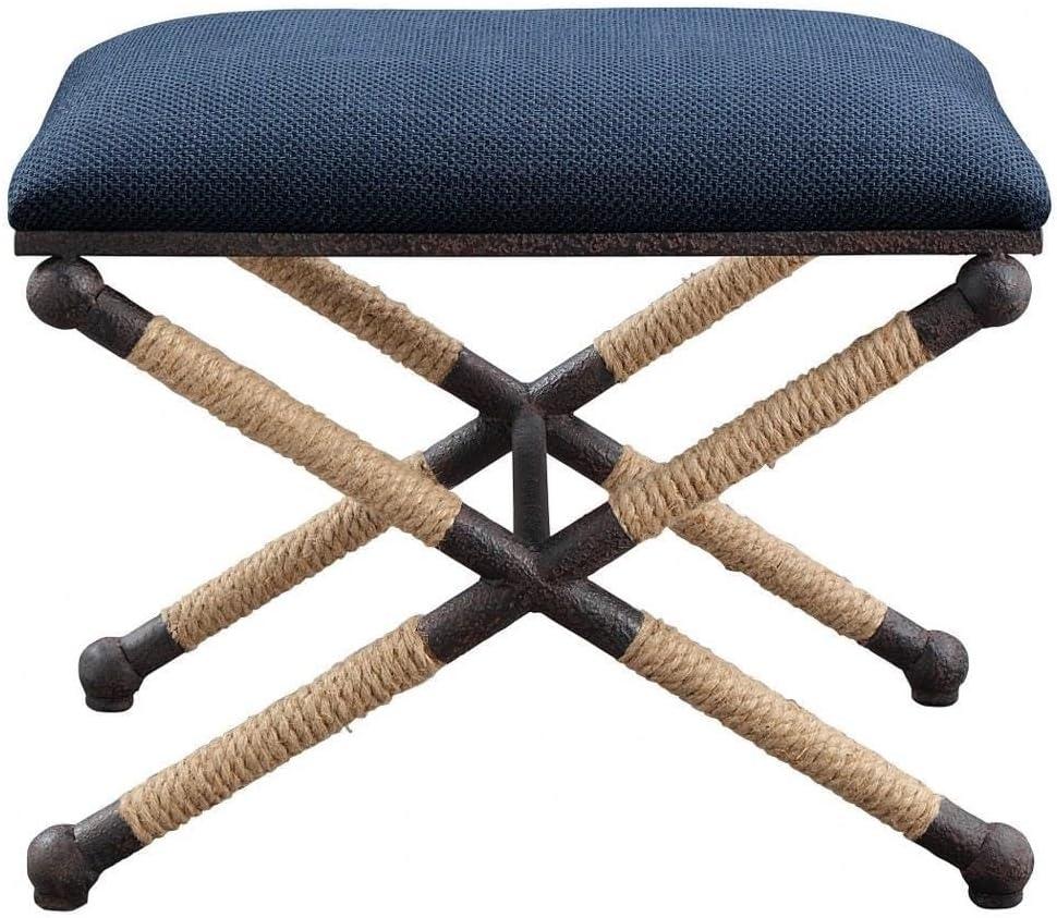 Uttermost Firth Small Navy Fabric Bench