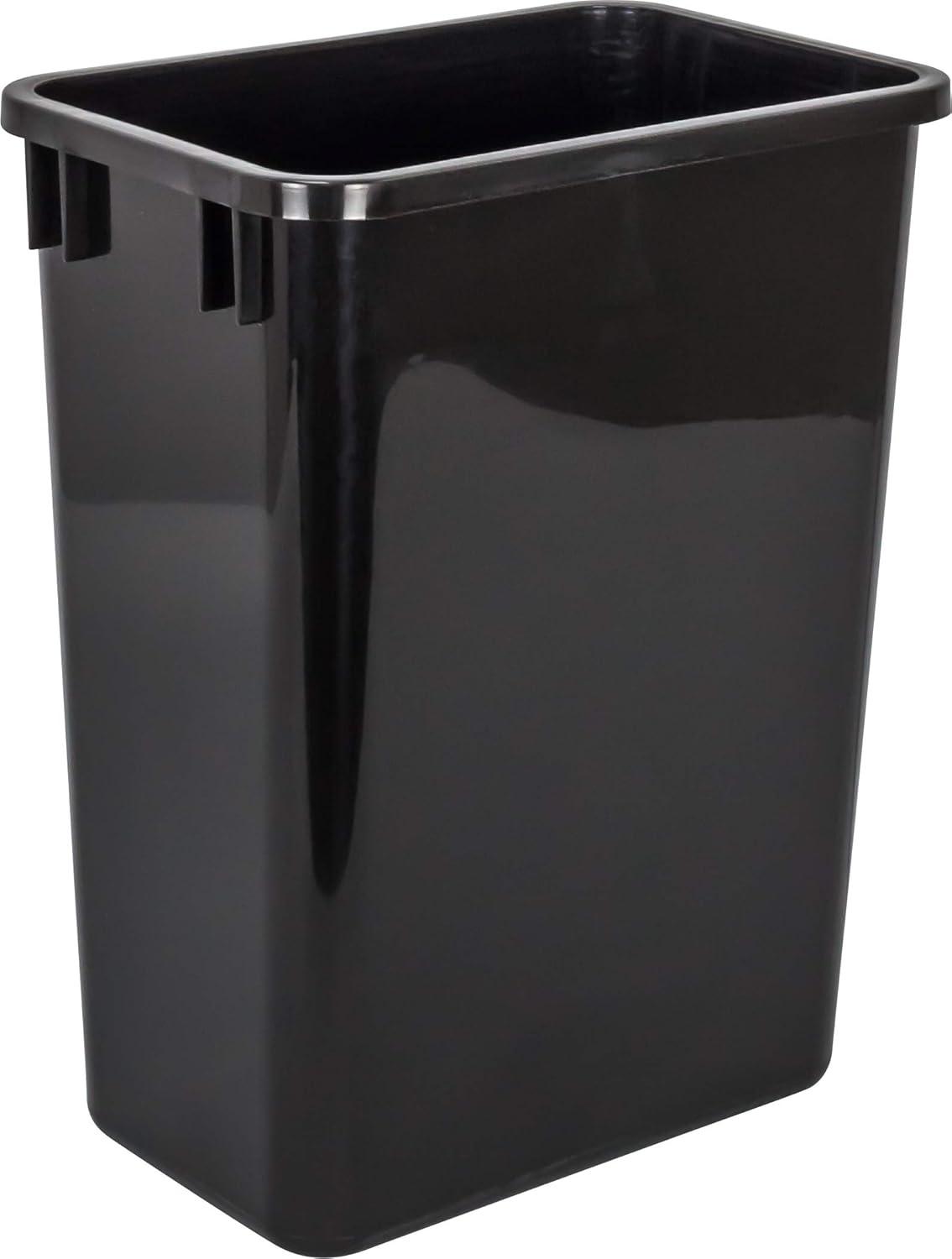 Hardware Resources Plastic Trash Can - Indoor Garbage Bin for Kitchen, Home, Office & Commercial Use - Large Waste Disposal Tub, CAN-35 Plastic Waste Container- 35-Quart (8.75-Gallon), Black, 2 PCS