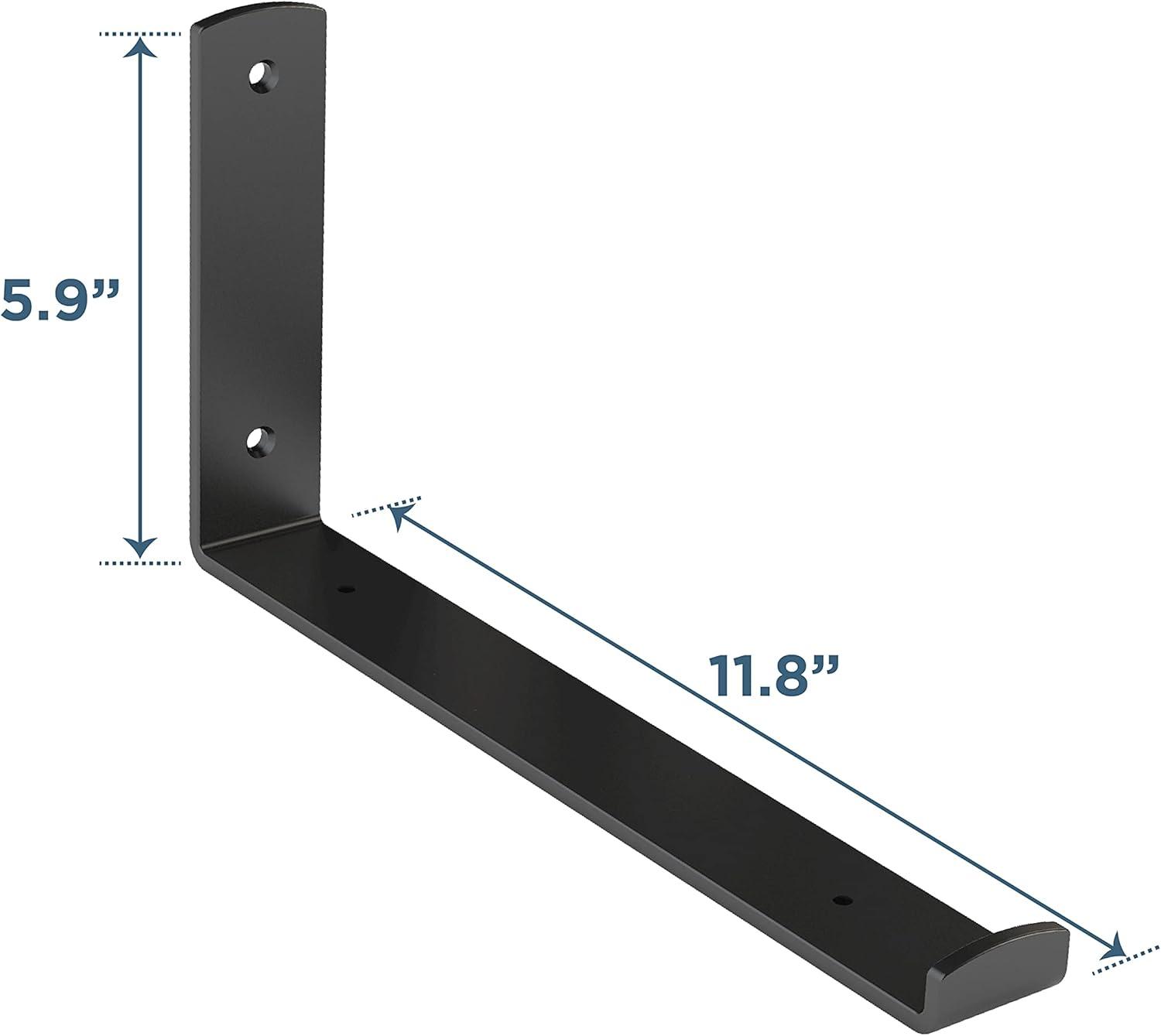 Black Matte Heavy Duty Floating Shelf Bracket Kit