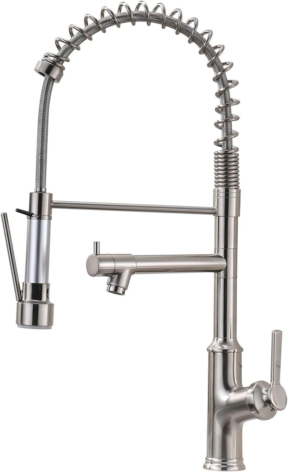 Brushed Nickel Stainless Steel Pull Down Kitchen Faucet