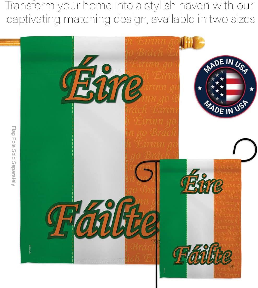 Breeze Decor 08072 Ireland 2-Sided Vertical Impression House Flag - 28 x 40 in.