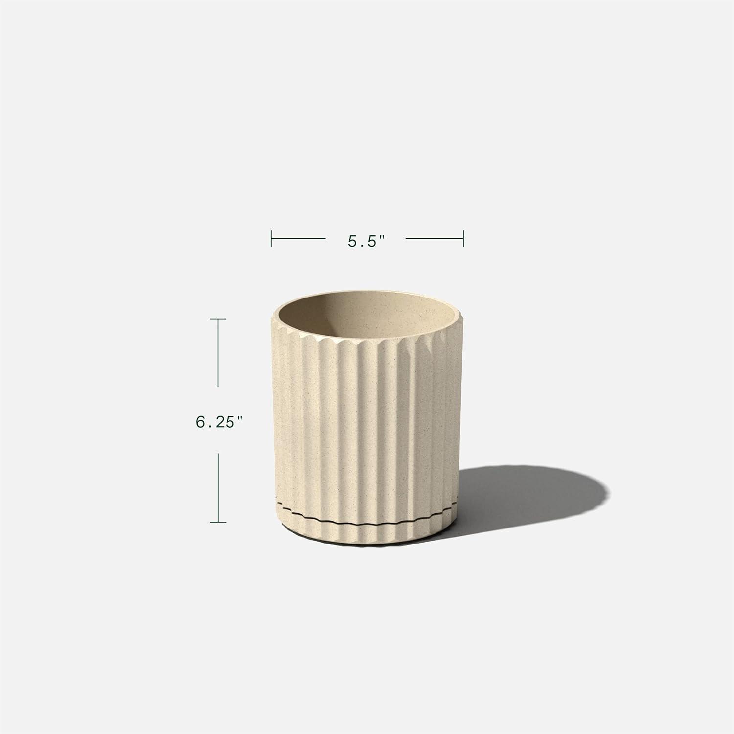 Veradek Mason Series Demi 6" Plastic-Stone Planter 2-Pack Sand