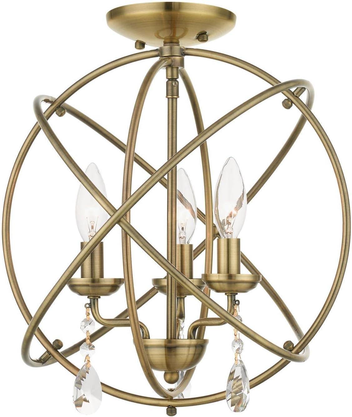 Livex Lighting Aria 3 - Light Chandelier in  Antique Brass