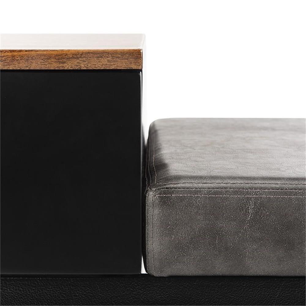 Maruka Bench with Storage - Brown/Grey - Safavieh