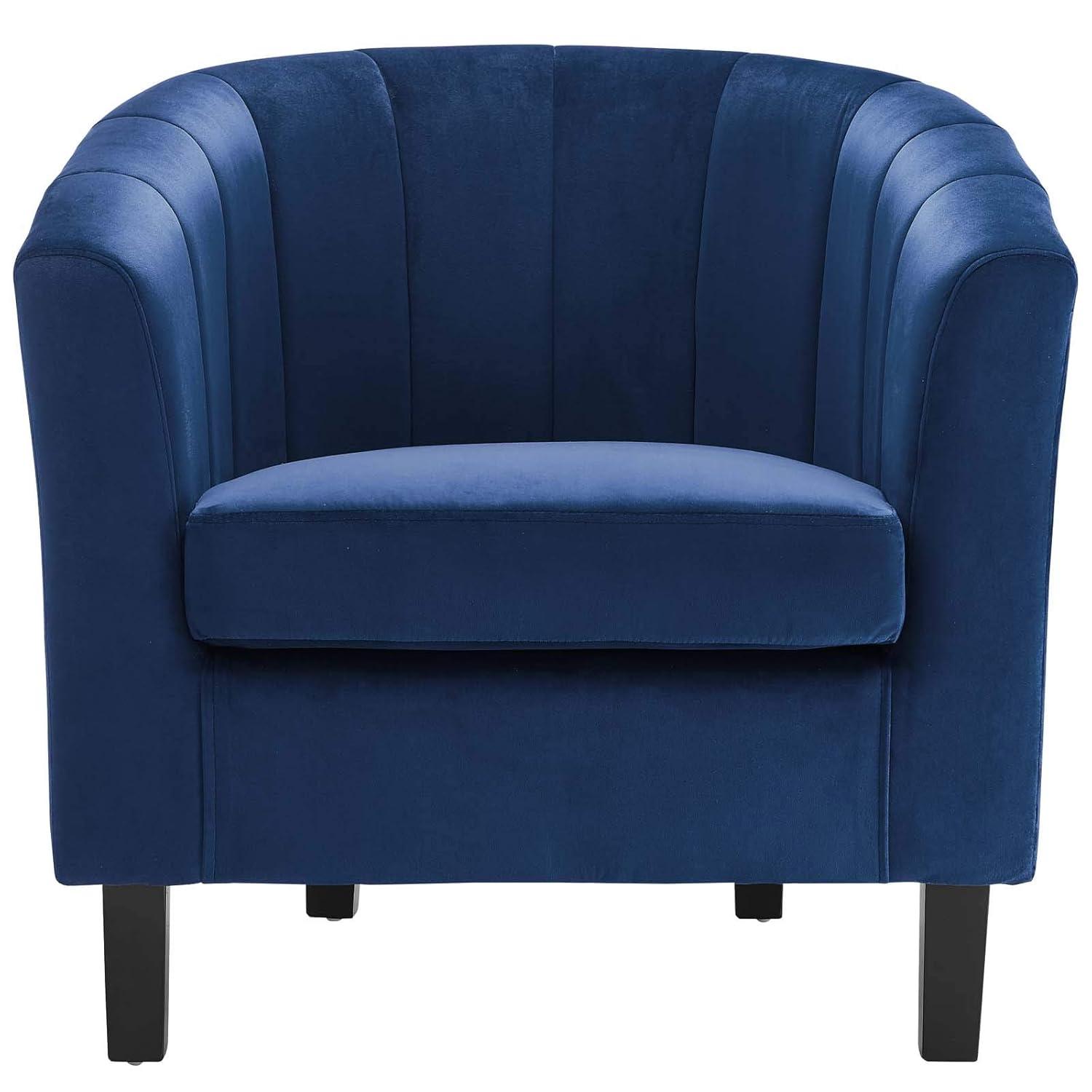 Modway Prospect Channel Tufted Performance Velvet Armchair in Navy