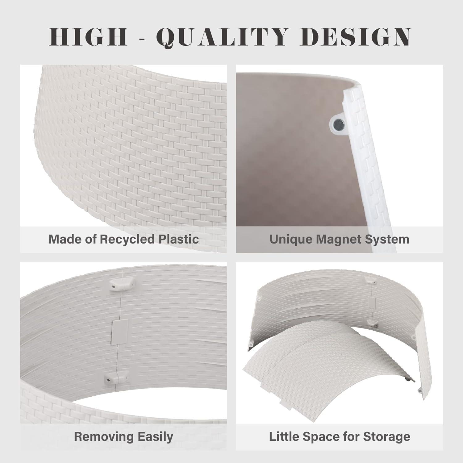 Tree Nest Wicker Christmas Tree Skirt Tree Collar (White, Medium) -Re-boxed