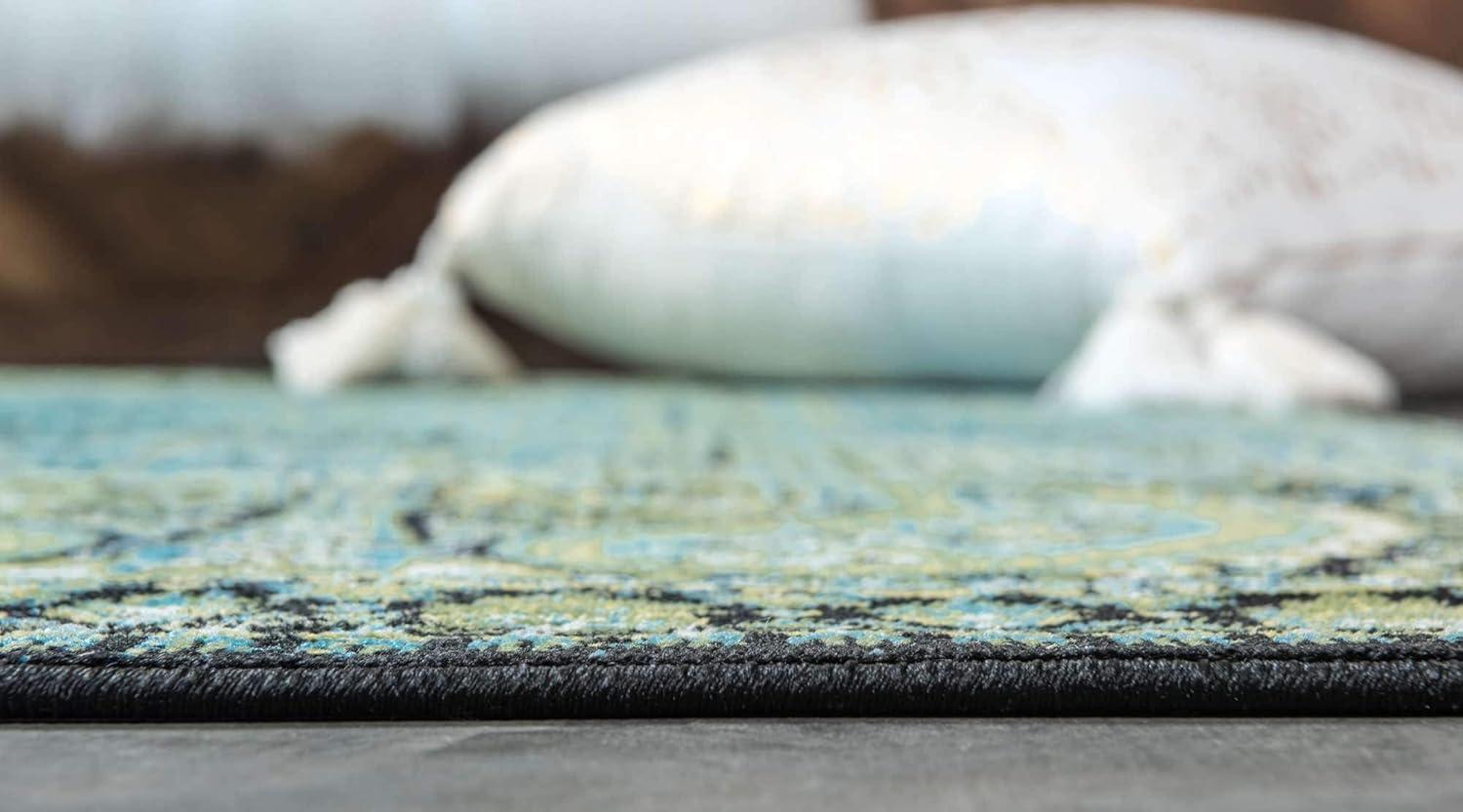 Unique Loom Imperial Collection Area Rug - Anatolla (2' x 3' 1" Rectangle Aquamarine/Black)