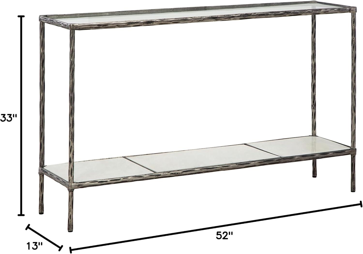 Signature Design by Ashley Casual Ryandale Console Sofa Table  Antique Pewter Finish