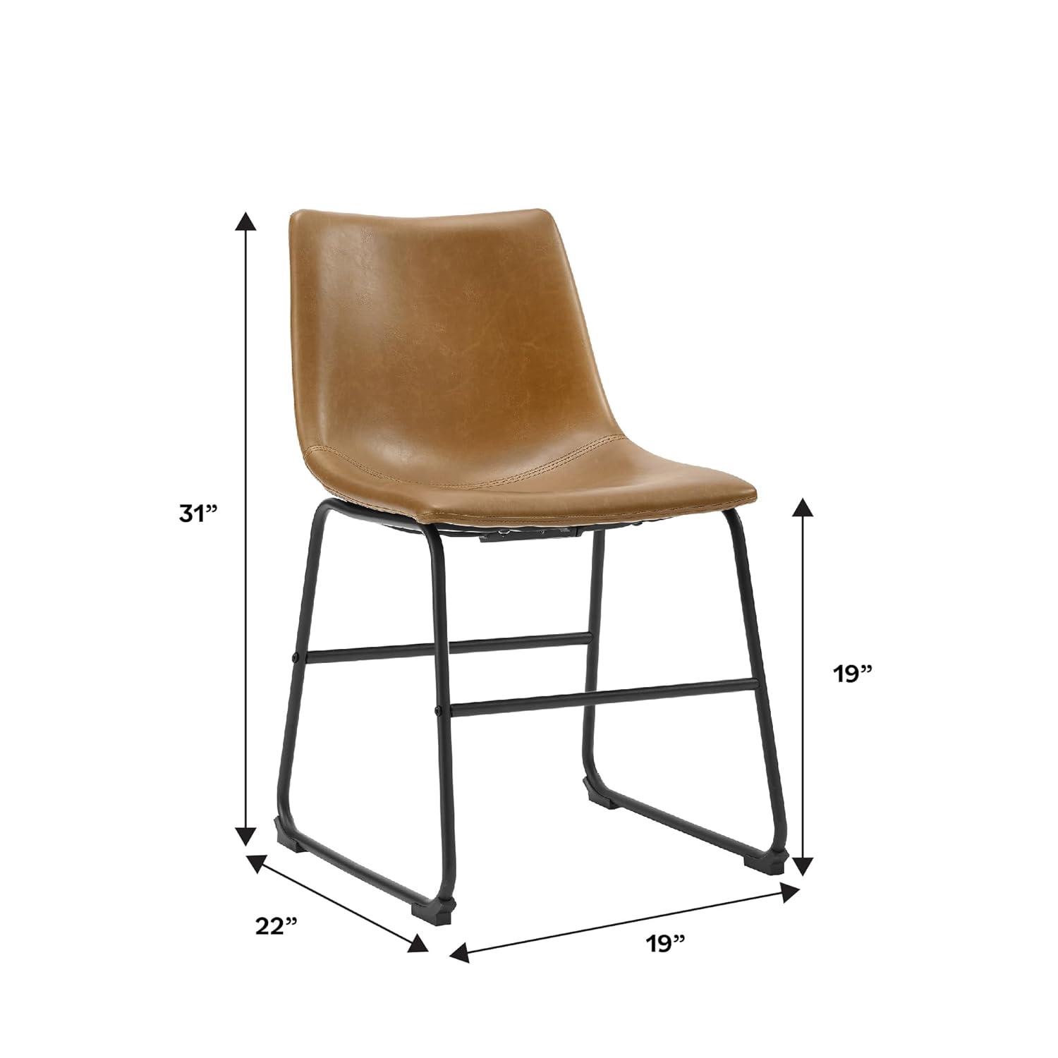 Dayton Urban Industrial Gray Faux Leather Dining Chair, Set of 2