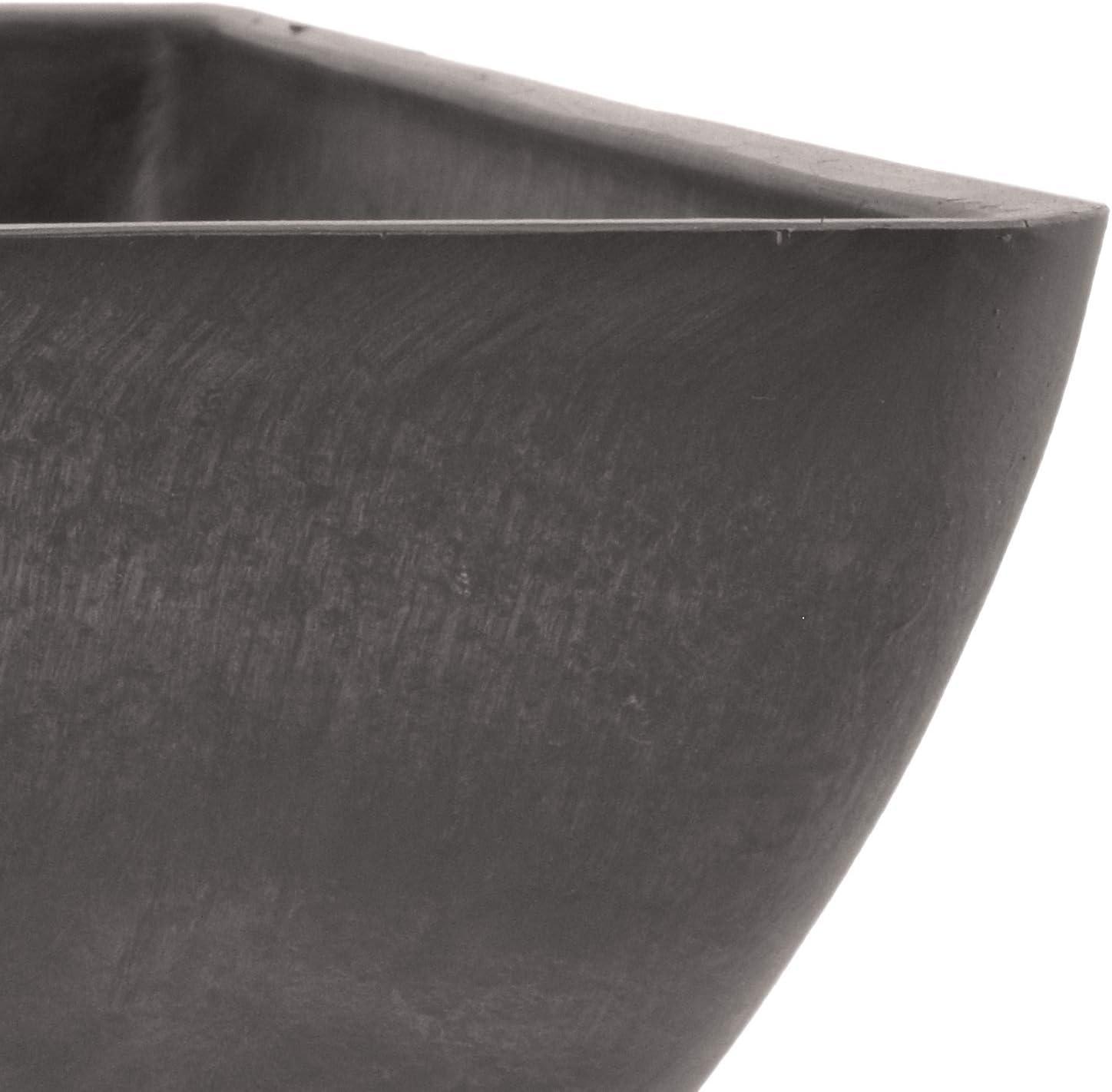 Arcadia 12" Dark Charcoal Recycled Plastic Square Planter