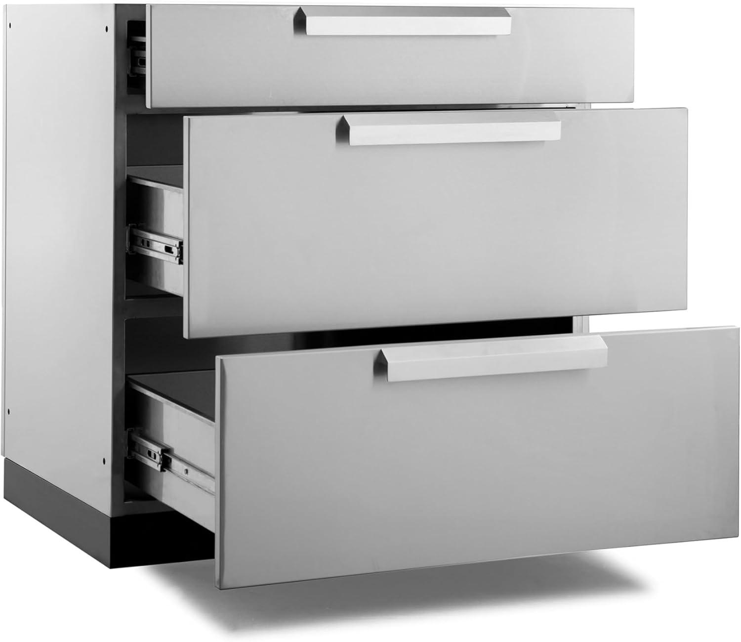 Outdoor Kitchen Stainless Steel 64" W x 24" D x 36.5" H 2-Piece Modular Cabinet Set