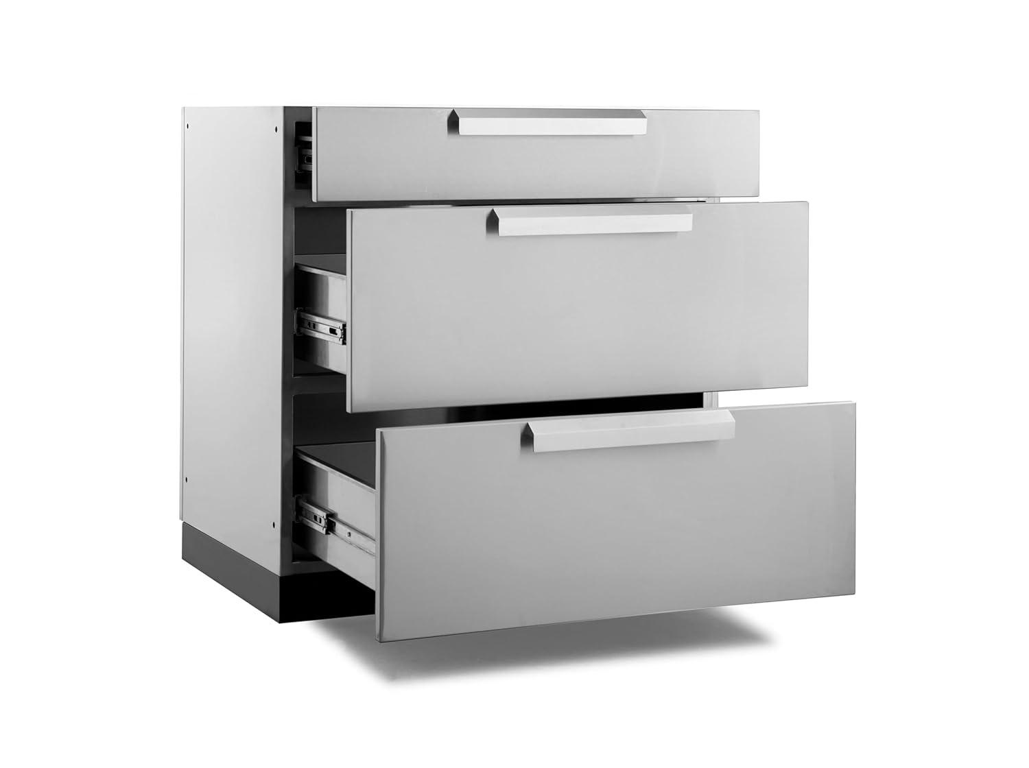 Outdoor Kitchen Stainless Steel 64" W x 24" D x 36.5" H 2-Piece Modular Cabinet Set