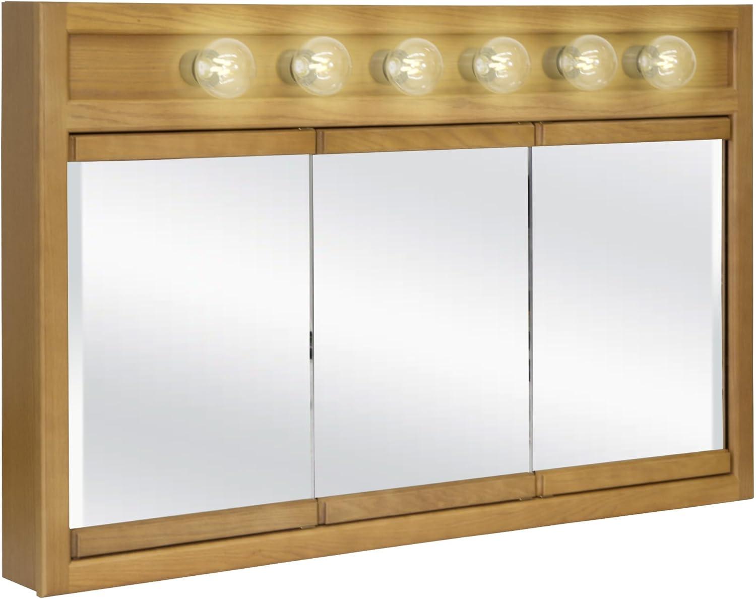 Richland 48-Inch Lighted Wood Medicine Cabinet in Nutmeg Oak