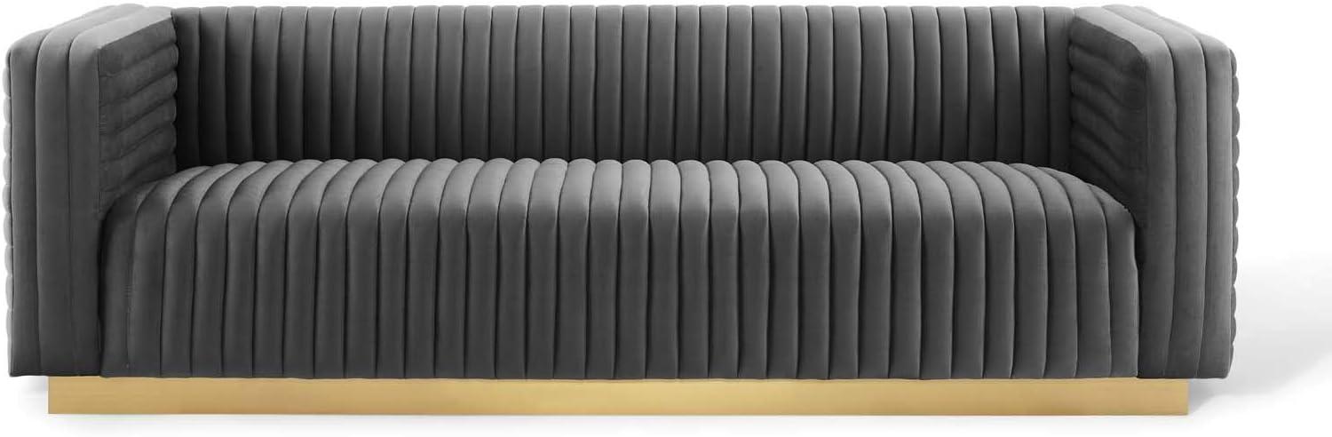 Modway Charisma Channel Tufted Performance Velvet Living Room Sofa