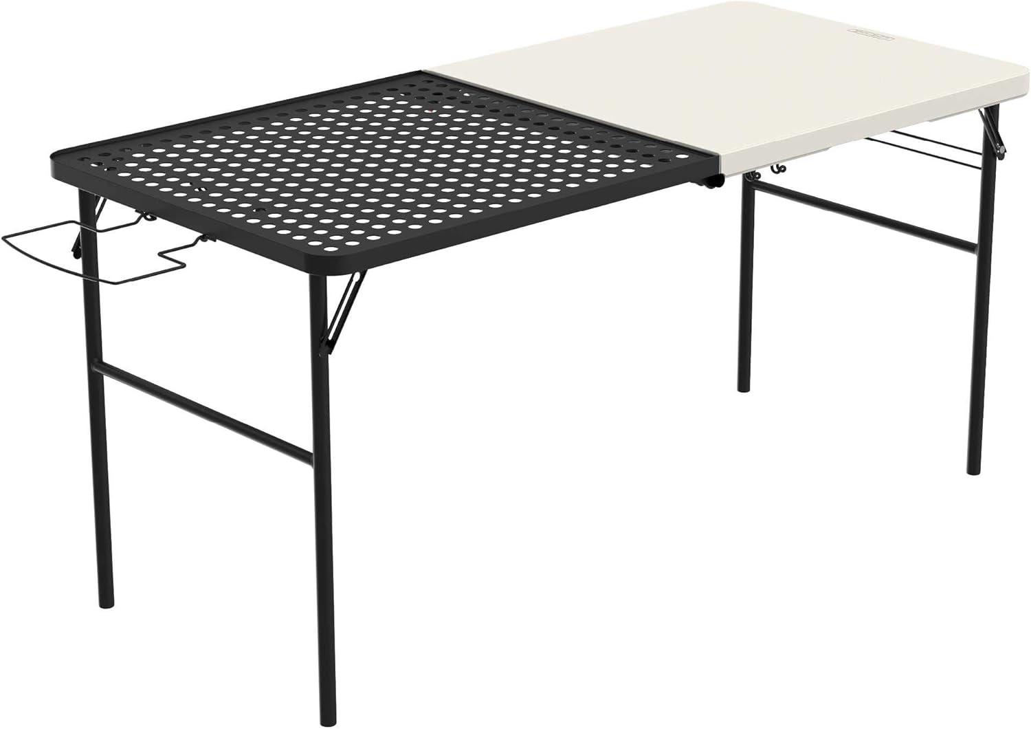 Lifetime 5 Foot Fold-in-Half Camping Folding Table, Indoor/Outdoor, Pumice (280875)