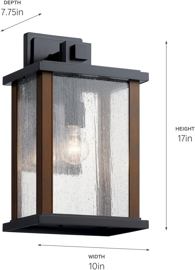 Marimount 17" 1 Light Outdoor Wall Light with Clear Glass in Black