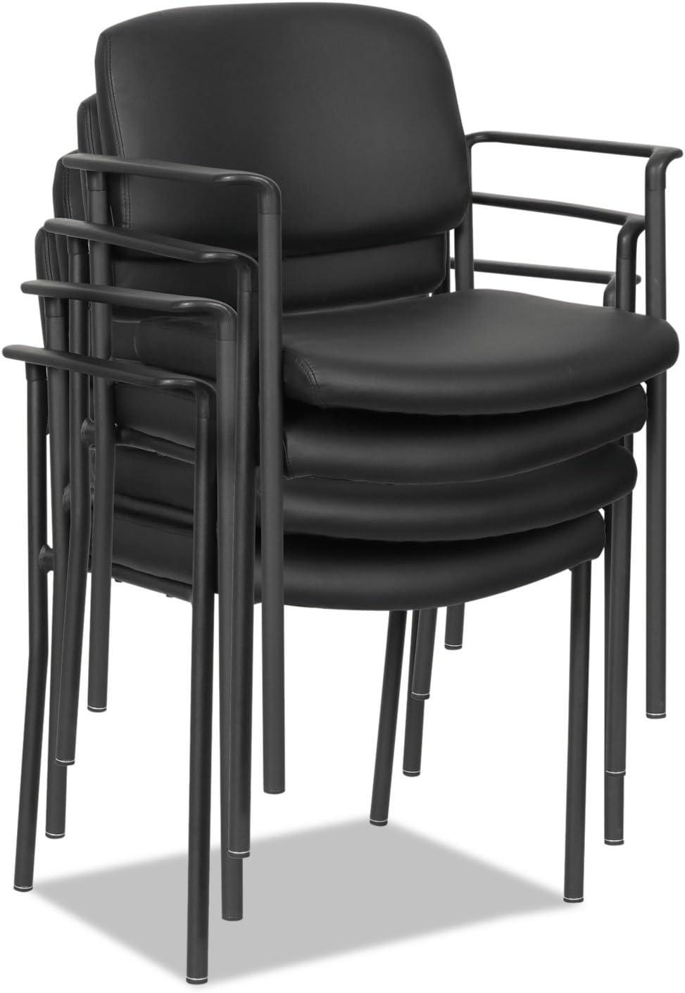 Sorrento Stackable Faux Leather Seat Waiting Room Chair with Metal Frame (Set of 2)