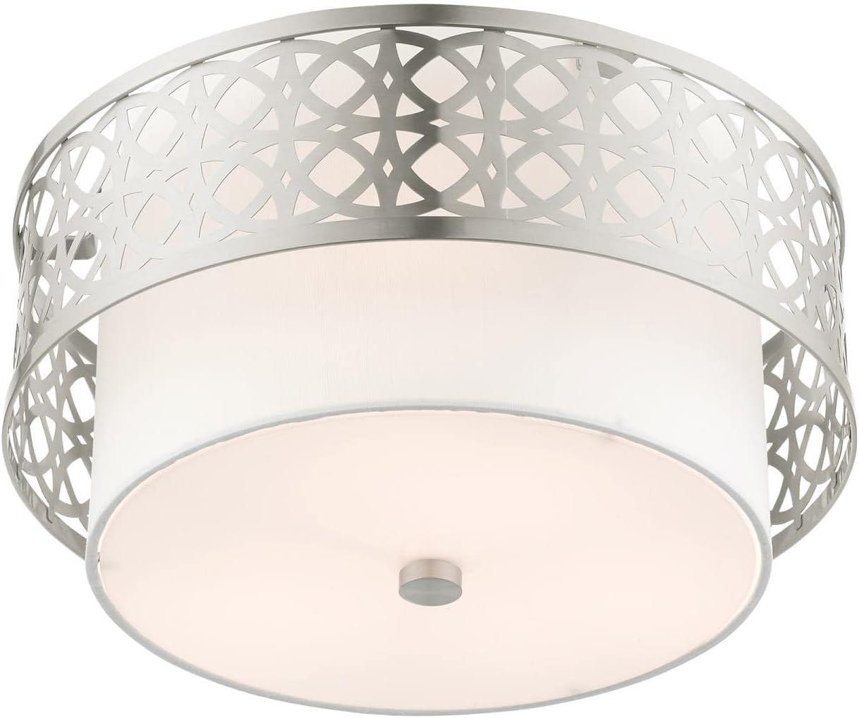 Livex Lighting Calinda 3 - Light Semi-Flush Mount in  Brushed Nickel