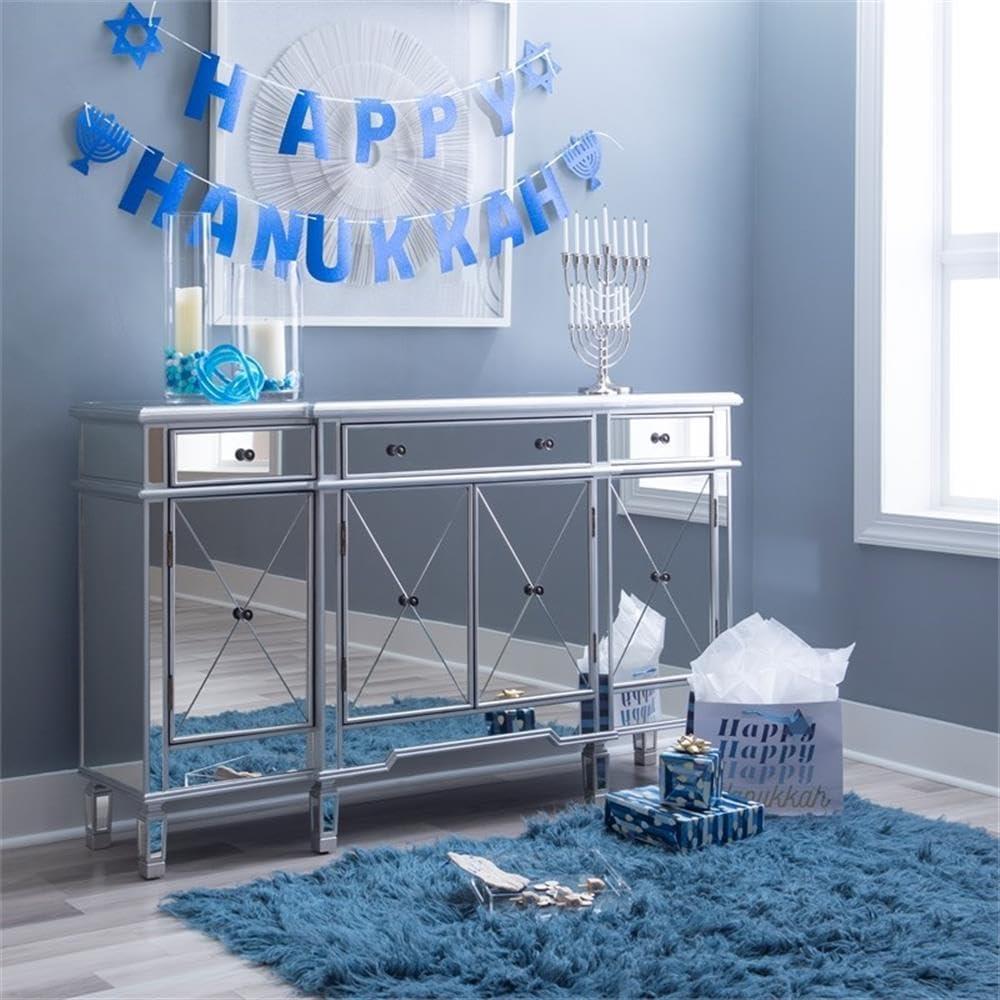 Powell Company Mirrored 4-Door 3-Drawer Console