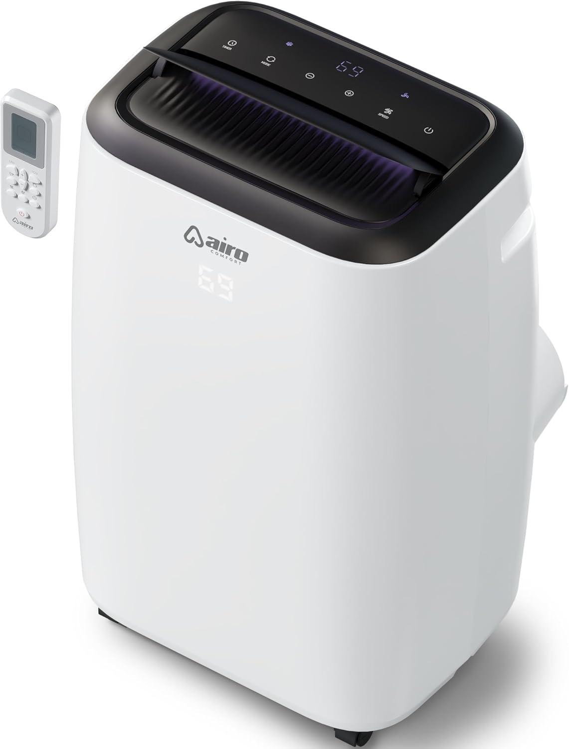 Compact White Portable Air Conditioner with Remote Control