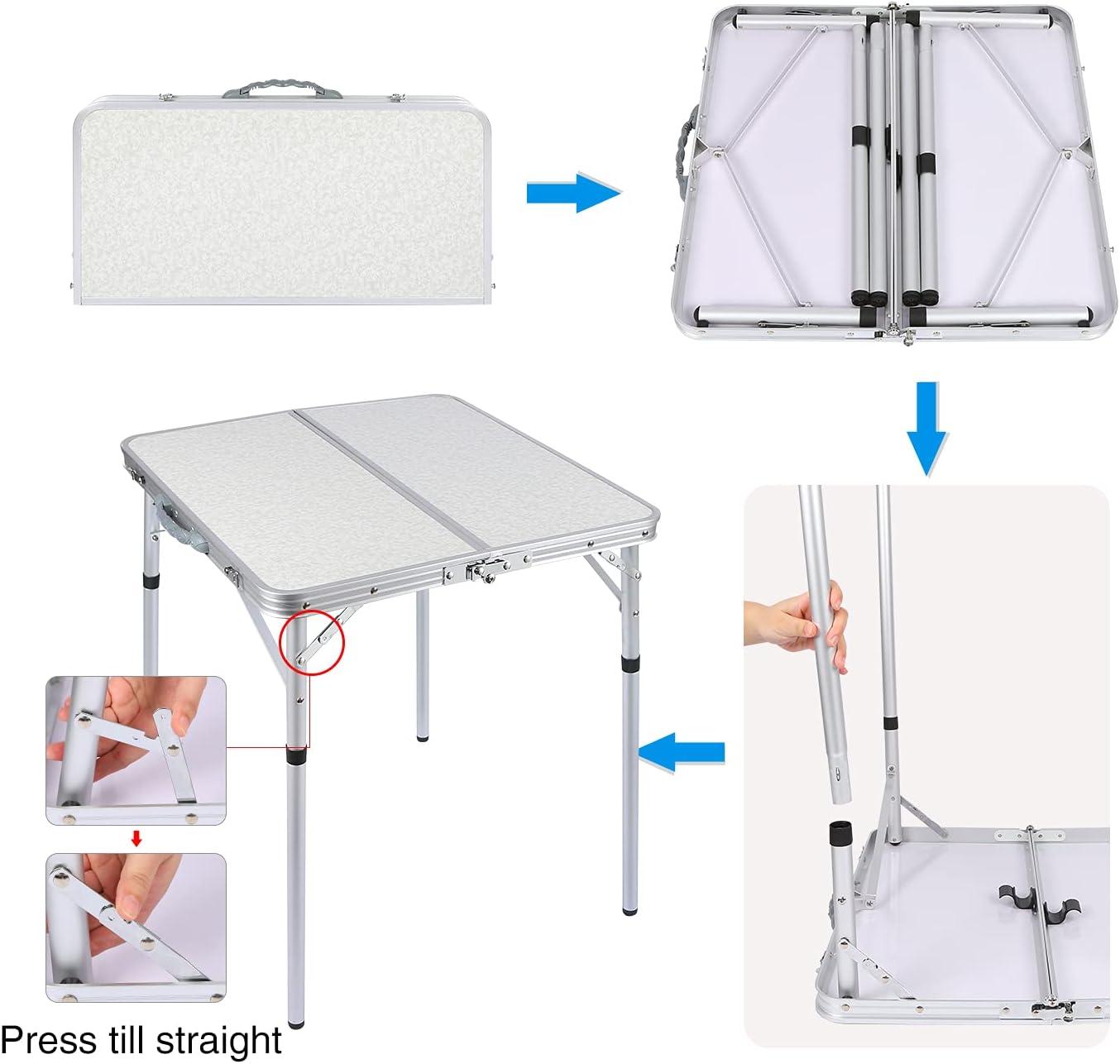 REDCAMP Square Outdoor Folding Camping Table