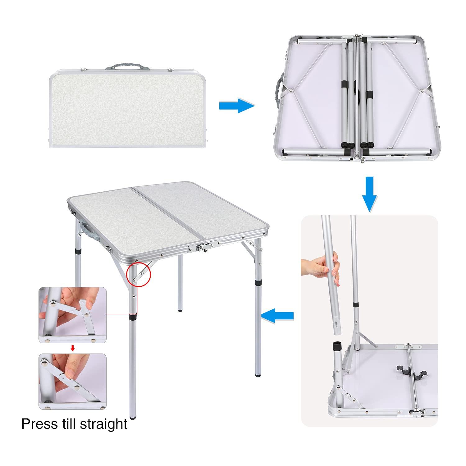 REDCAMP Square Outdoor Folding Camping Table
