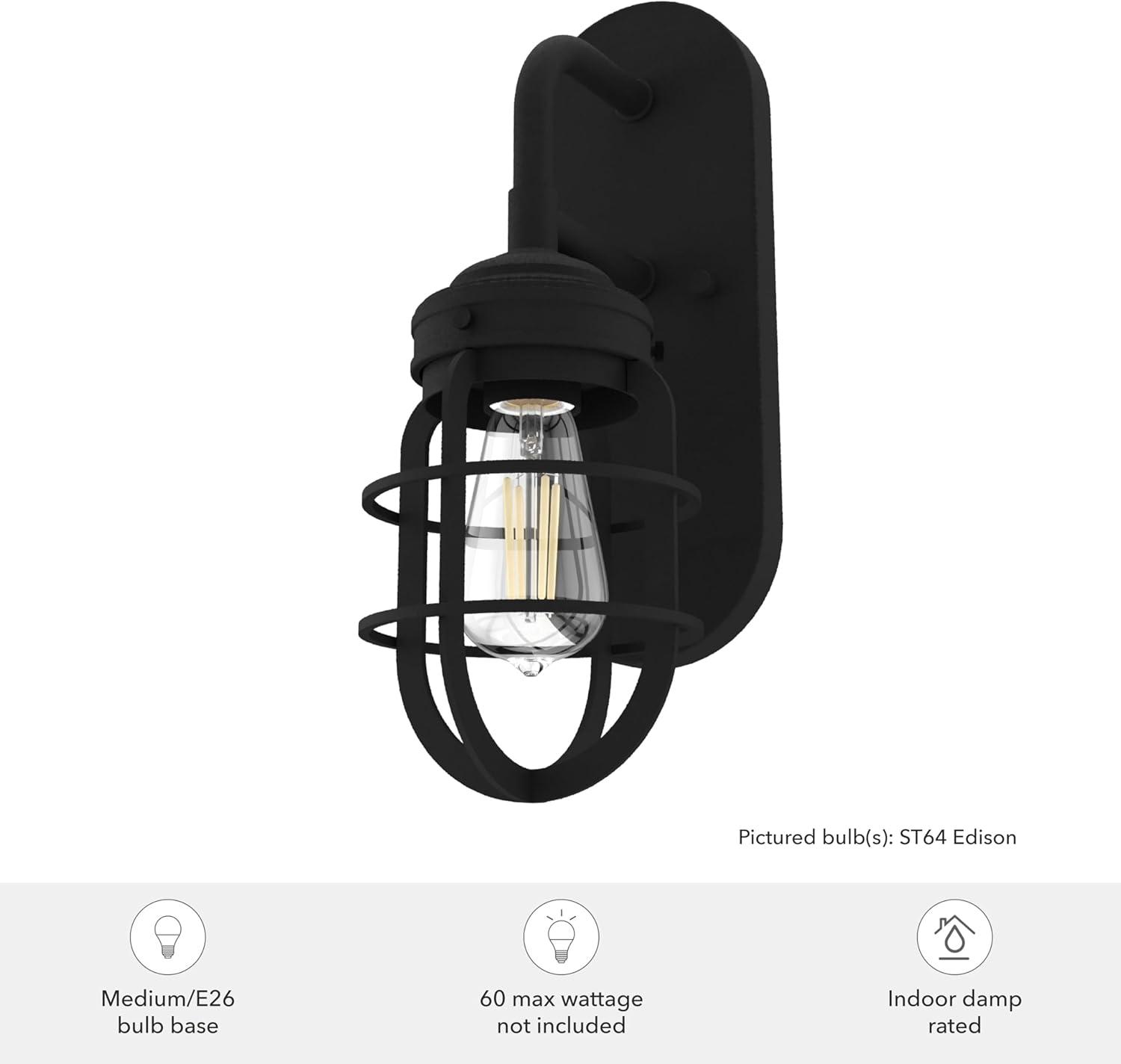 Starklake Dimmable Black Iron Outdoor Wall Sconce