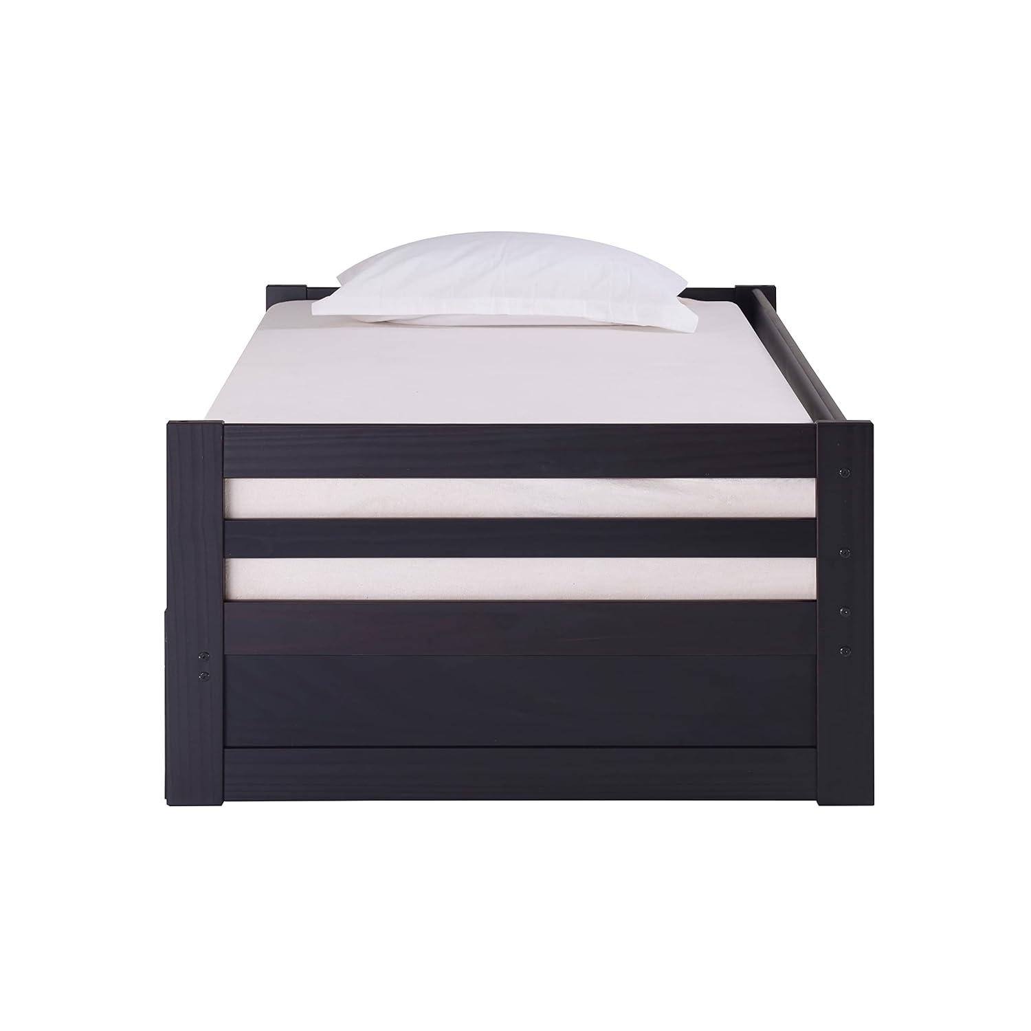 Alaterre Furniture Jasper Twin to King Extending Day Bed with Storage Drawers, Espresso