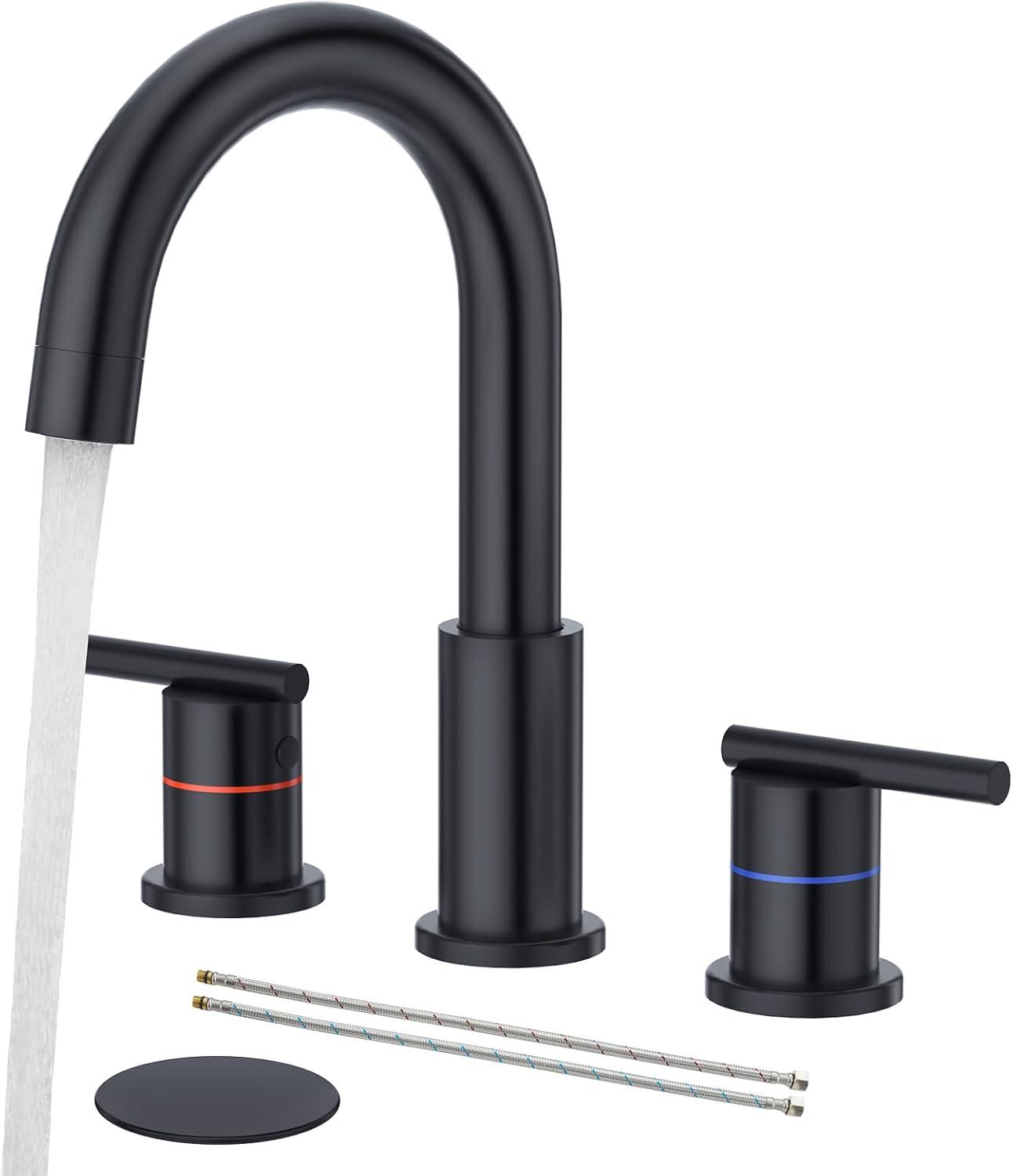 iVIGA VBA90B Bathroom Faucet 3 Hole With 360° Swivel Spout And 2 Handle Design