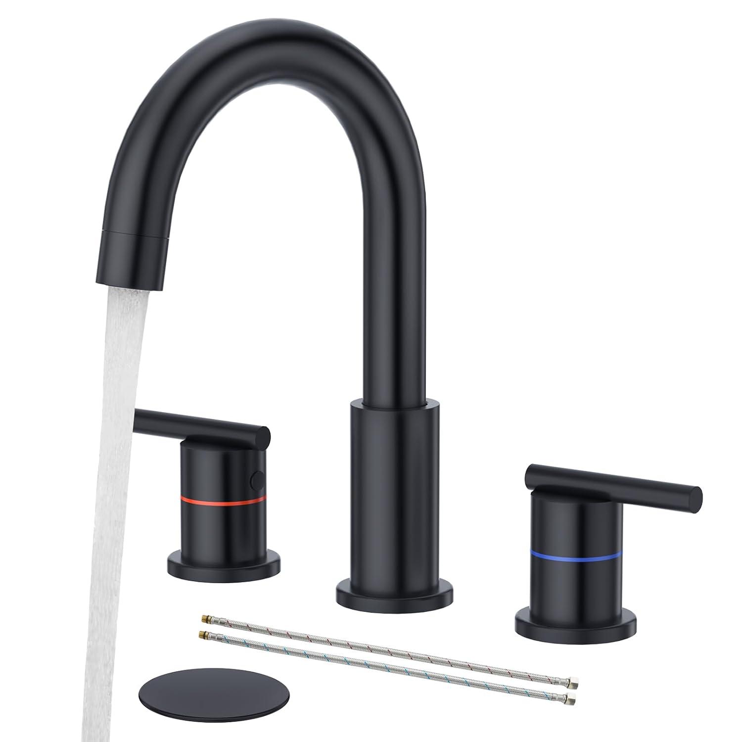 iVIGA VBA90B Bathroom Faucet 3 Hole With 360° Swivel Spout And 2 Handle Design