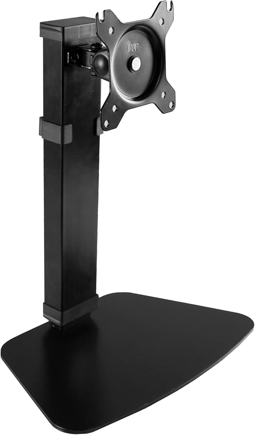 VIVO Black Steel Adjustable Single Monitor Desk Stand