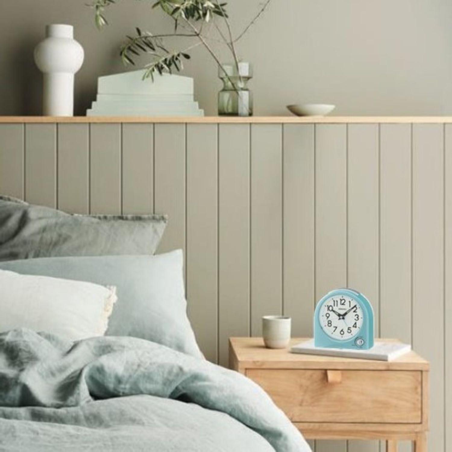 Seiko Analog Quartz Tabletop Clock with Alarm in Blue | Wayfair