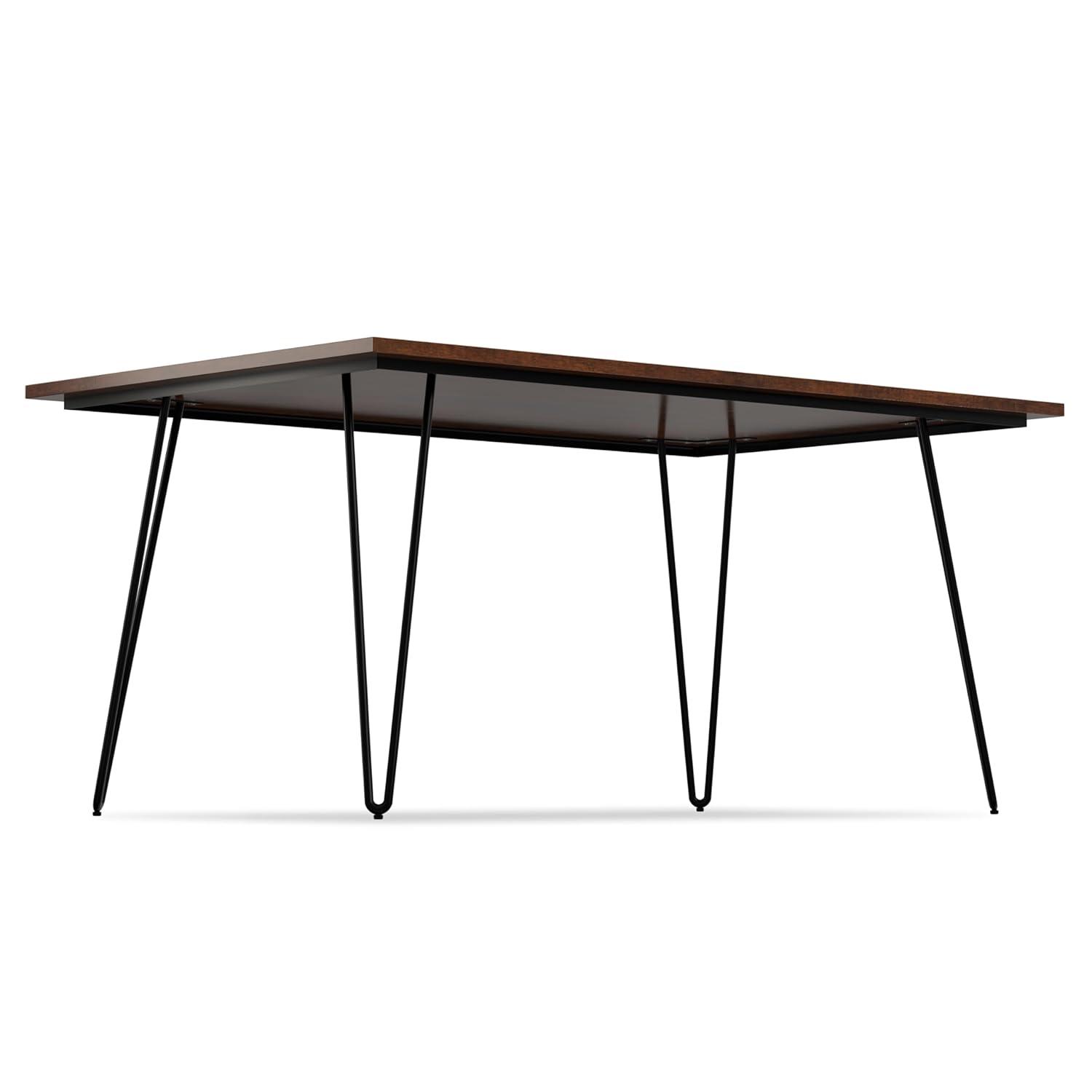 Hunter Solid Wood Top Metal Base Dining Table