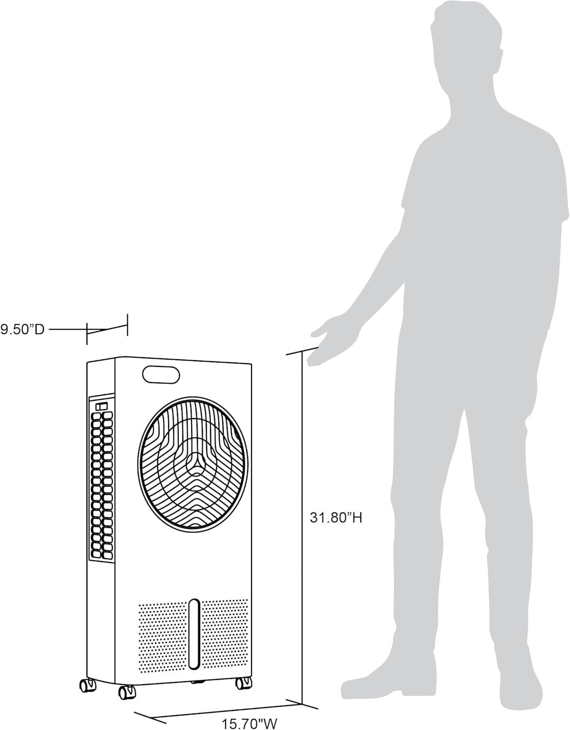 Newair Newair Evaporative Air Cooler and Portable Cooling Fan, 1600 CFM, Remote Control and Timer
