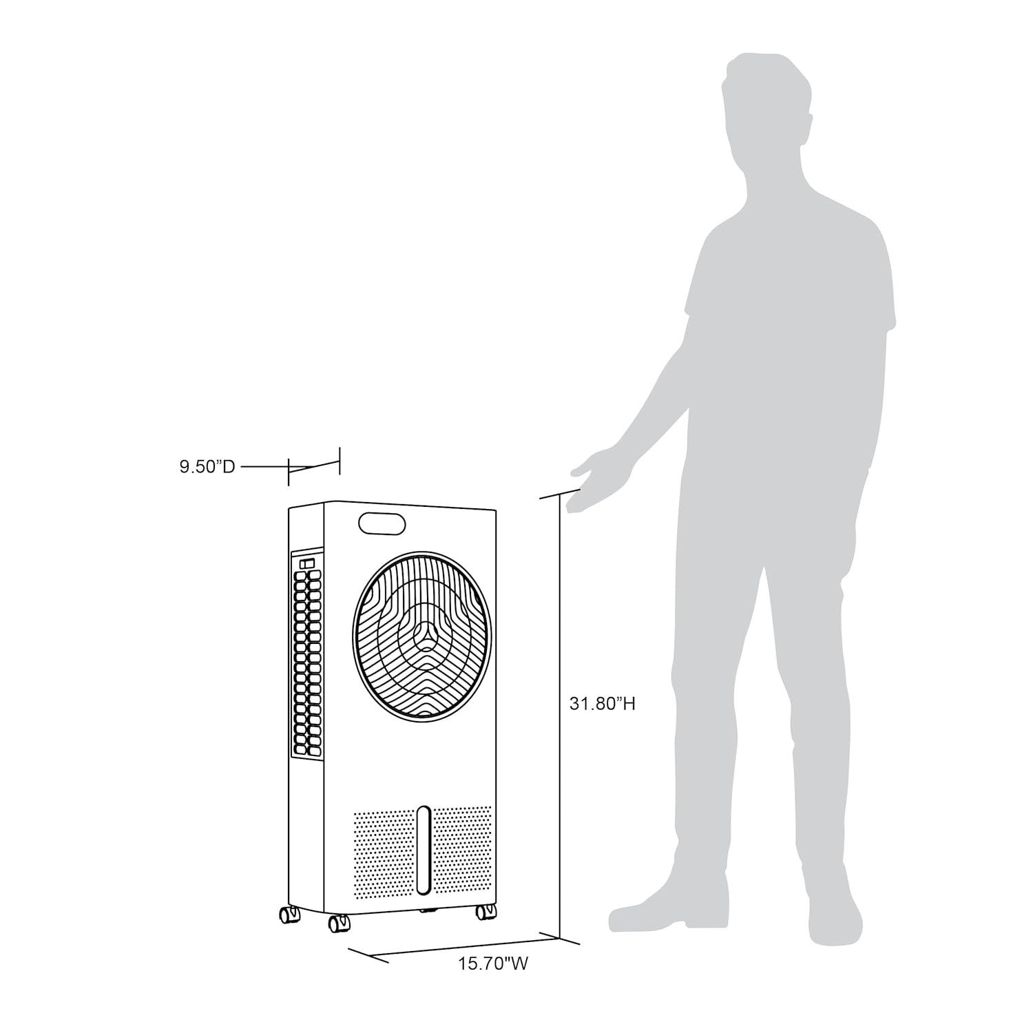 Newair Newair Evaporative Air Cooler and Portable Cooling Fan, 1600 CFM, Remote Control and Timer