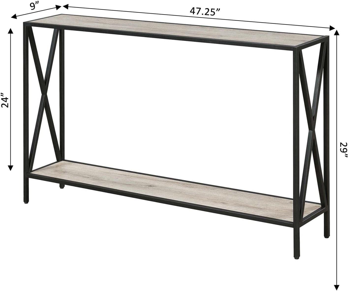 Convenience Concepts Tucson Console Table with Shelf, Sandstone/Black