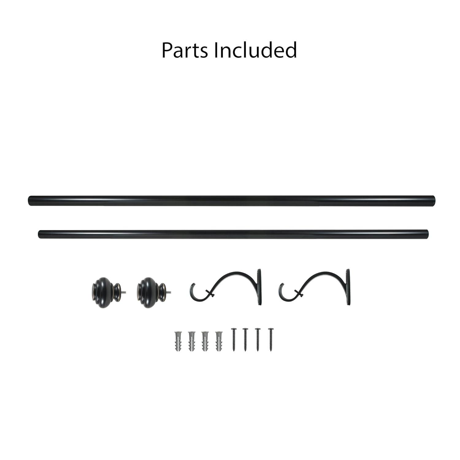 Decopolitan 1" Urn Adjustable Curtain Rod Set