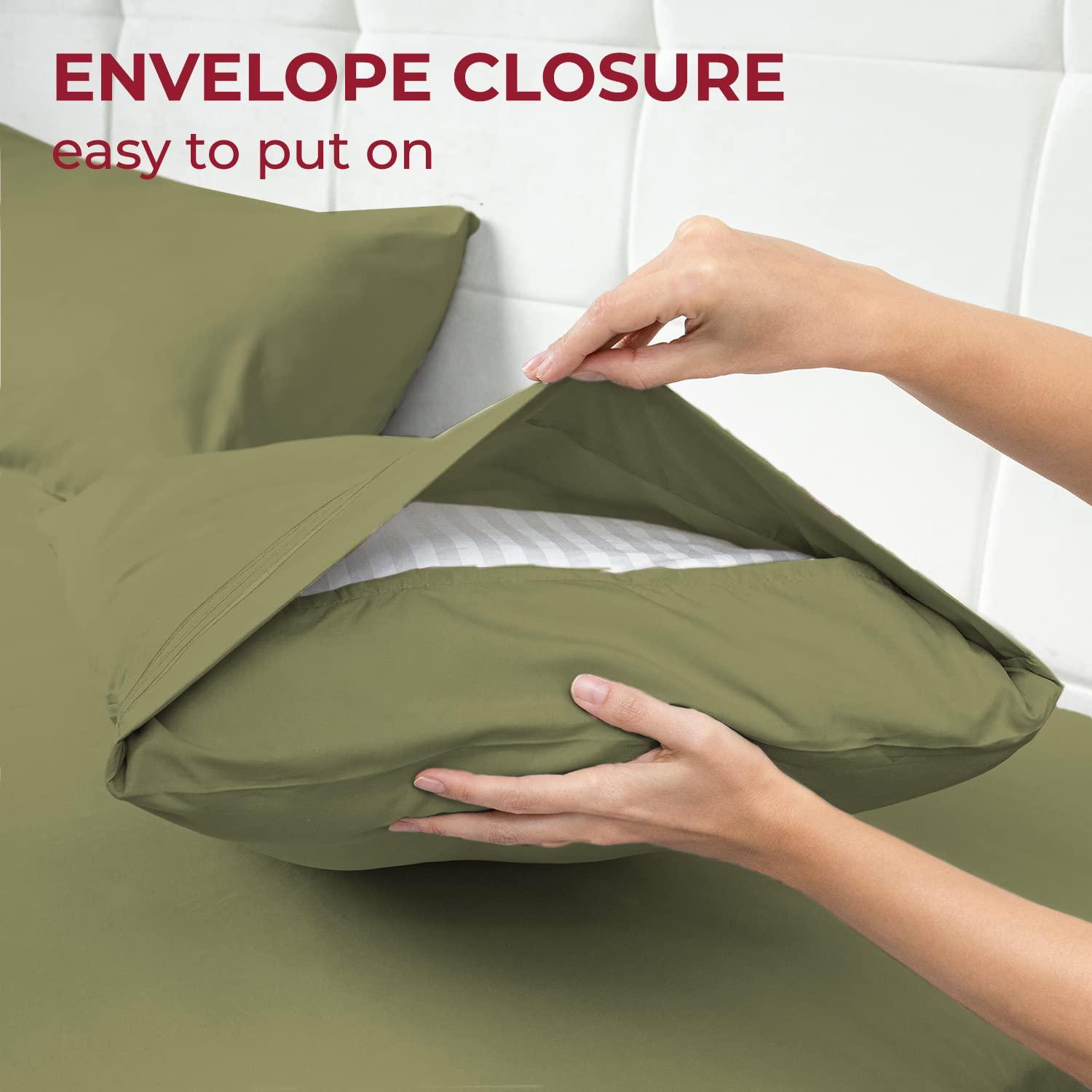 Mellanni Brushed Microfiber Pillowcase Set of 2, King, Sage