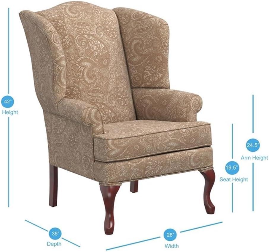 Comfort Pointe Paisley Traditional Wingback Accent Chair