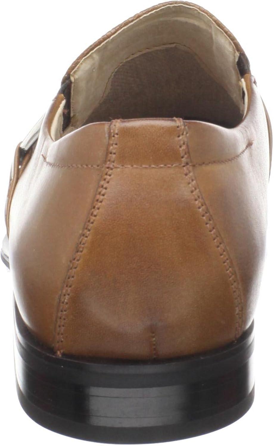 STACY ADAMS Men's Beau Moc Toe Bit Slip-On Loafer 10 Cognac