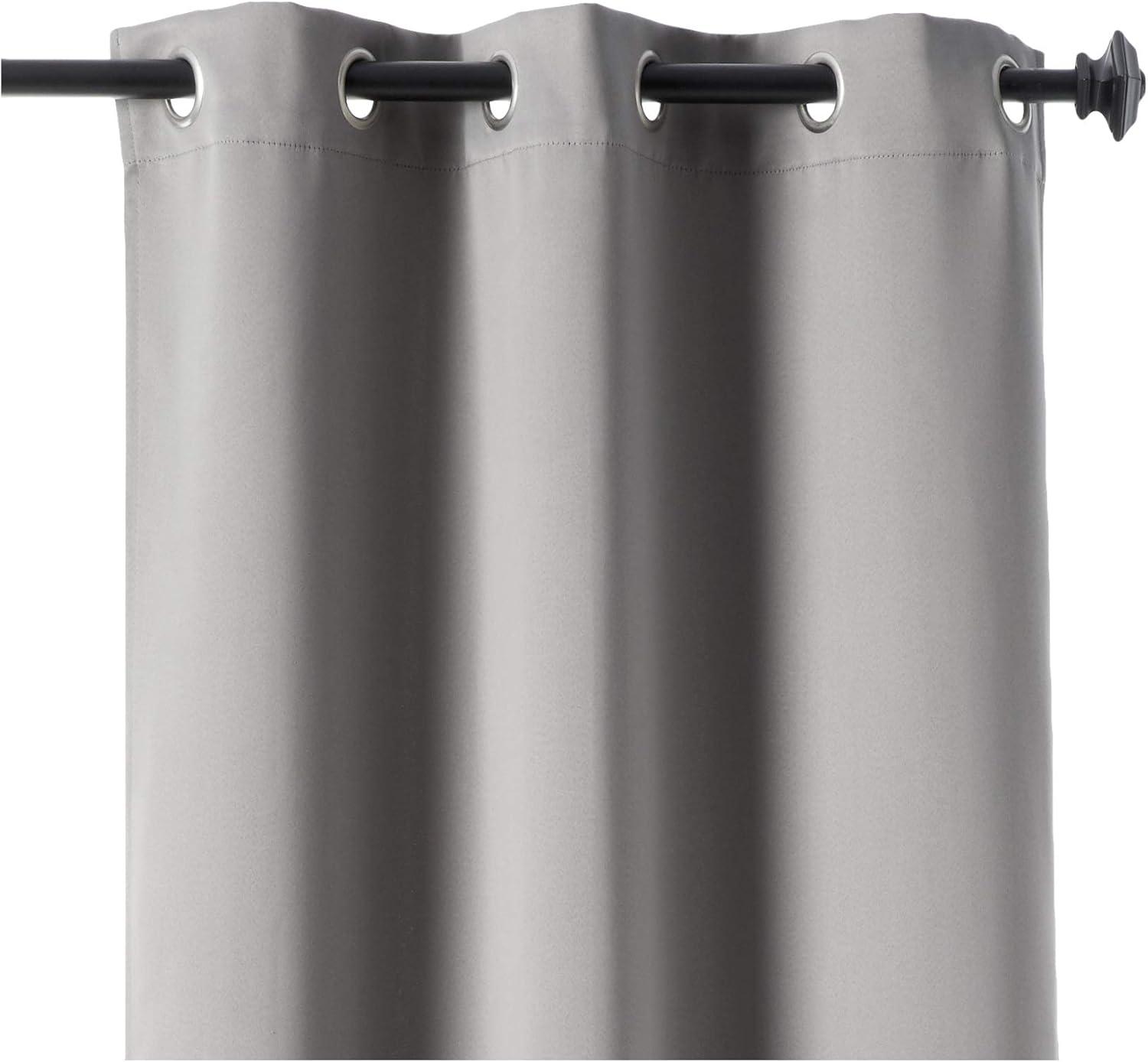 40"x120" Sun Zero Blackout Kenneth Energy Saving Grommet Curtain Panel Gray: Modern Thermal Insulated Noise Reduction