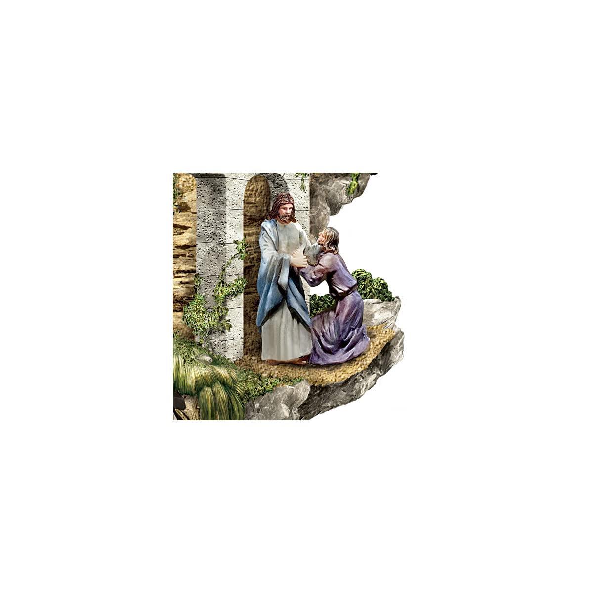 The Bradford Exchange Thomas Kinkade The Life of Christ Hand Painted Sculptural Masterpiece A Celebration of His Infinite Love Religious Statue Illustrating 5 Biblical Life Events of Jesus 12"-Inches