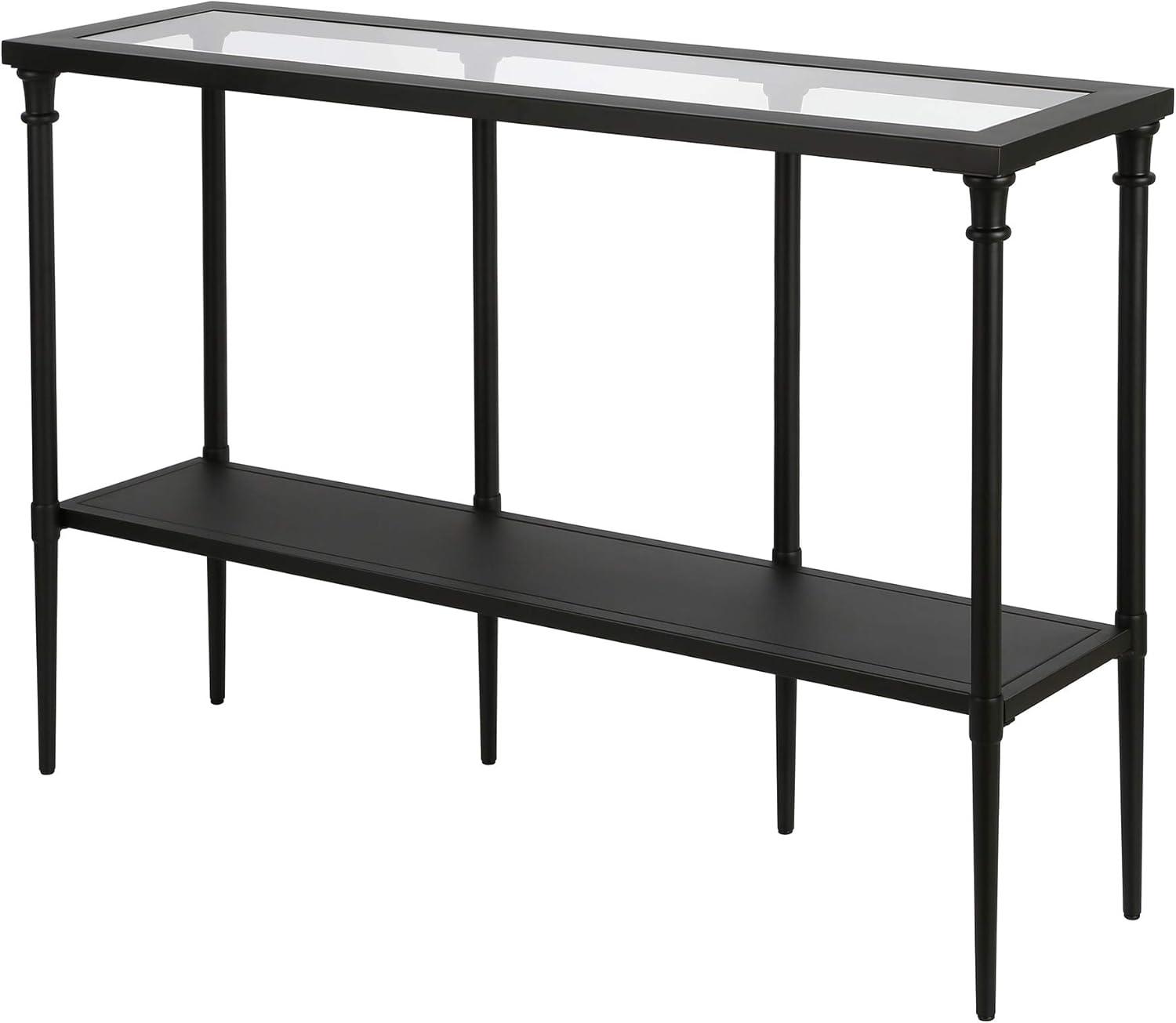 Evelyn&Zoe Dafna 45" Wide Rectangular Console Table, Blackened Bronze