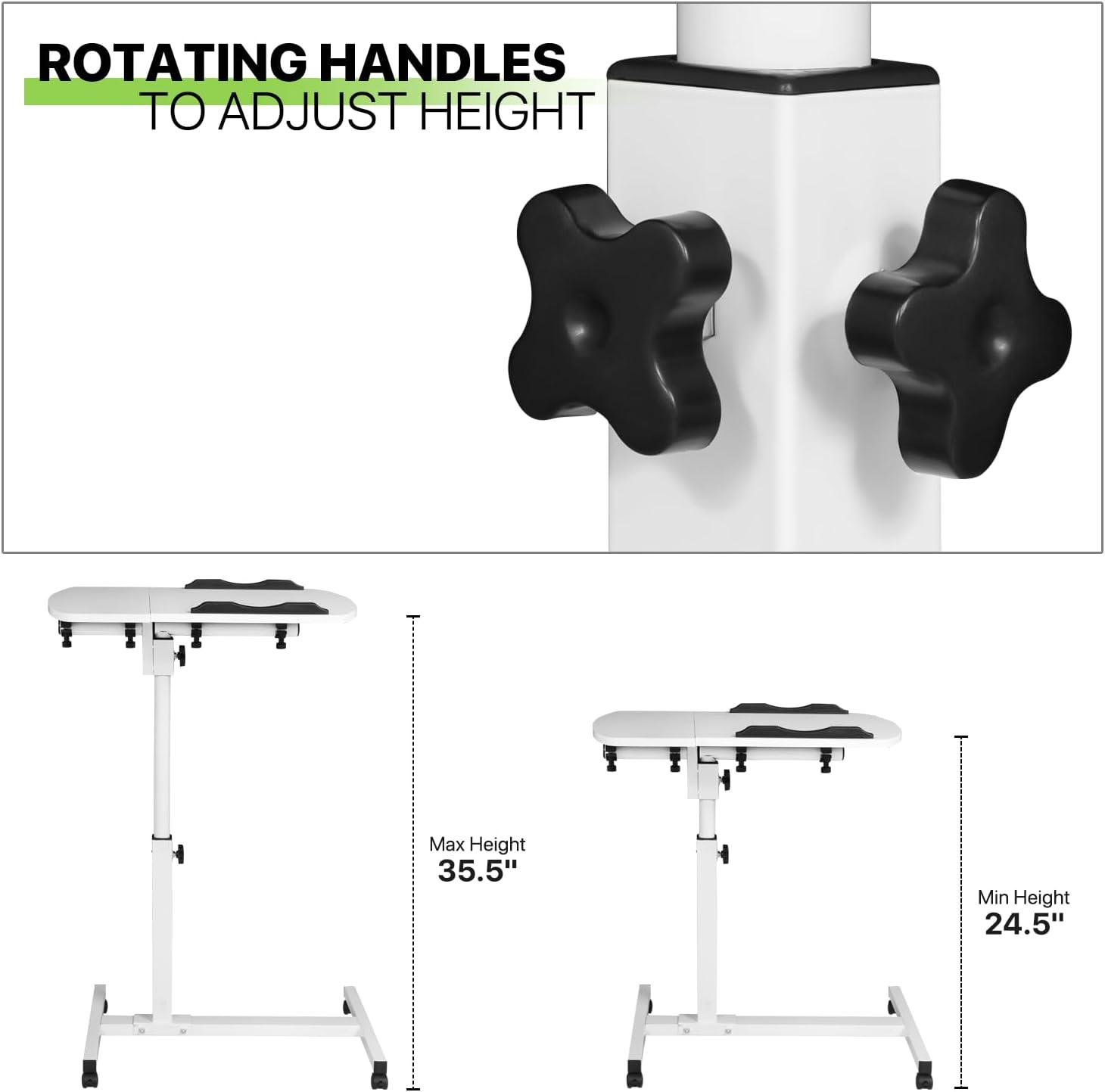 Bring Home Furniture Lifting Computer Desk, Multifunctional Standing Table, Laptop Cart with Mouse Pad for Small Spaces