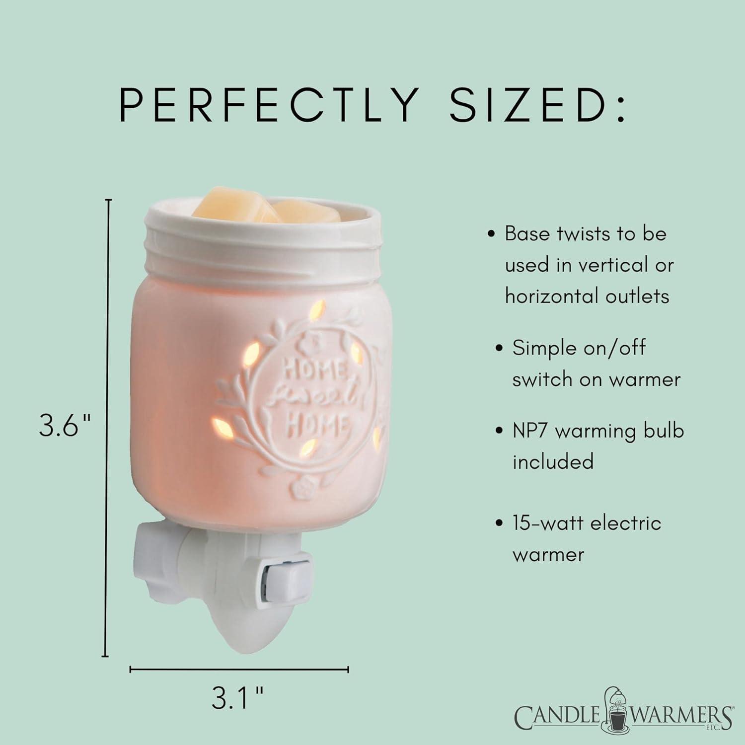 Candle Warmers Etc Pluggable Fragrance Warmer, Mason Jar